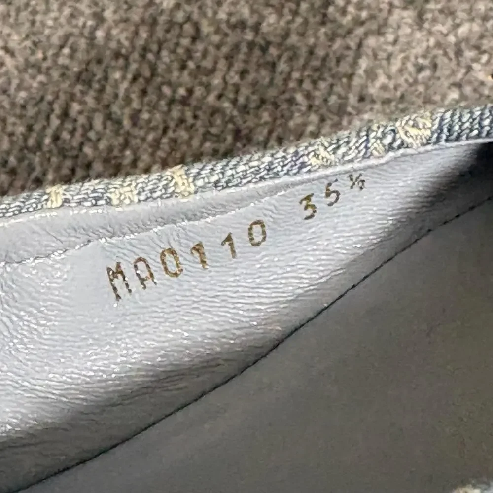 Louis Vuitton Shoes Womens 5.5 35.5 Monogram Denim Buckle Ballet Flats Italy
